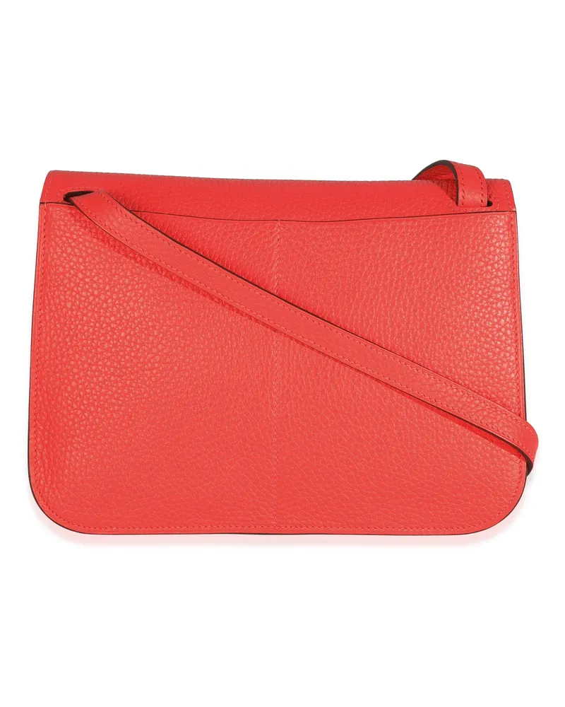 Hermès Men's Rose Texas Clemence Halzan 25 Phw Pink Leather Handbag Bag Pink