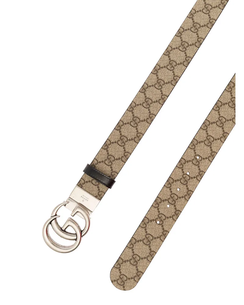 Gucci Men's Reversible Belt Double G Beige Beige