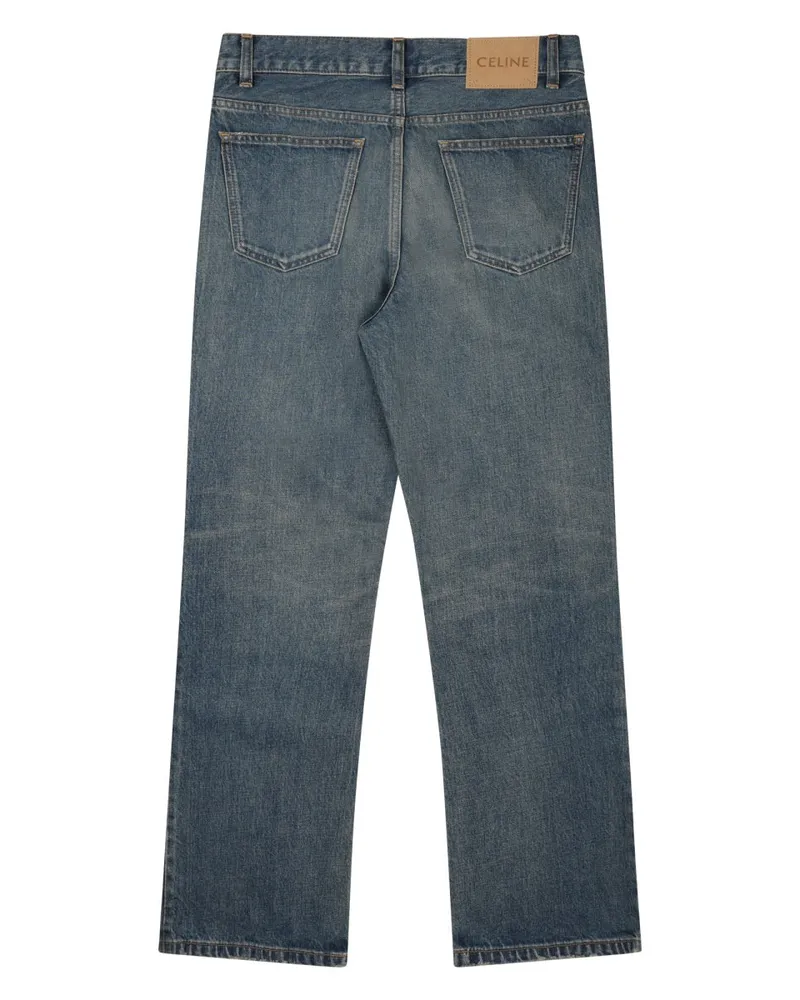 Celine Stone-Washed Denim Jeans — Blue Blue