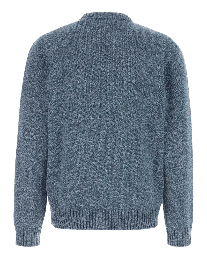 Valentino Garavani Virgin Wool Crew-Neck Sweater — Blue Blue