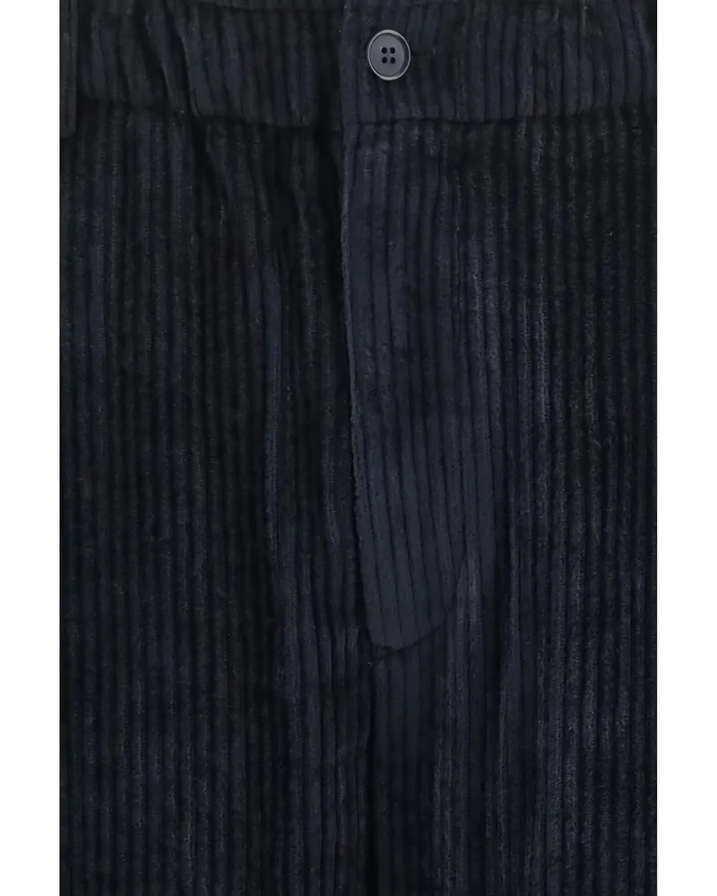 Giorgio Armani Ribbed Viscose Velvet Trousers — Gray Gray
