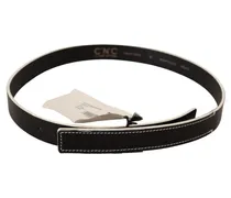 Women's Black White Leather Fashion Waist Belt
