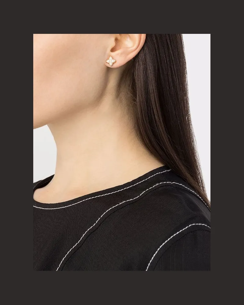 Roberto Coin Princess Flower Earrings — Rose Gold Rose