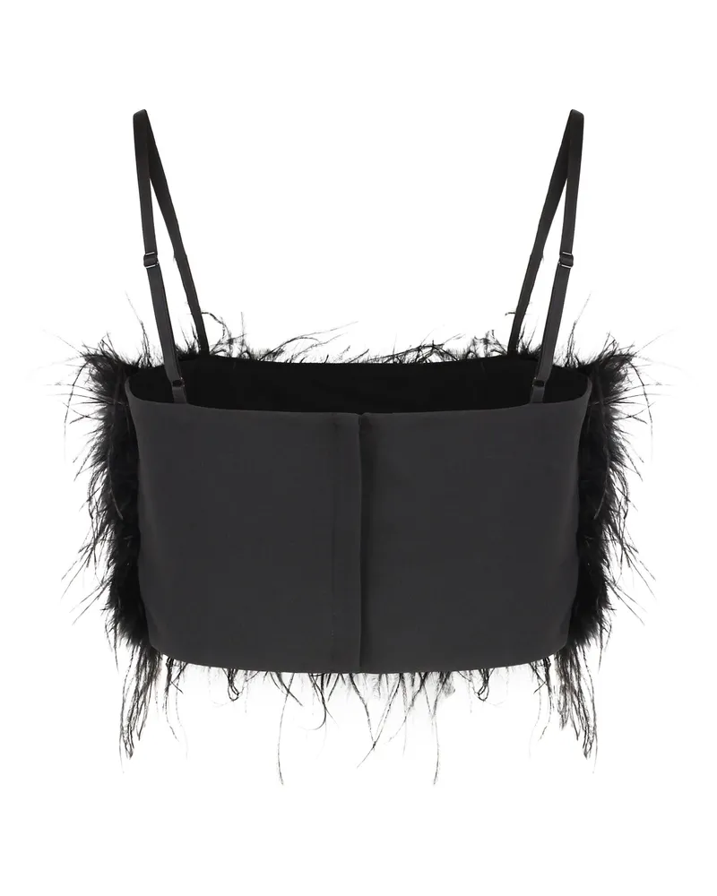 Pinko Women's Top With Feather Detail Black Polyester Tops Black