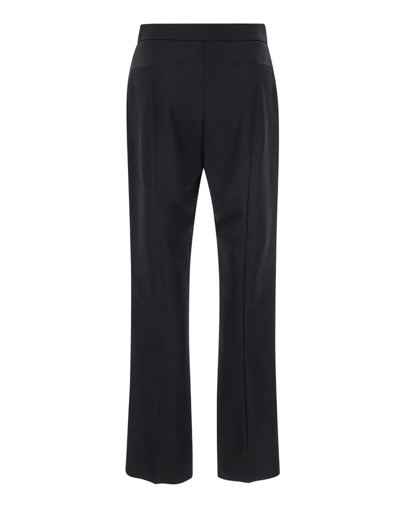 Gucci Women's Black Flared Pants With Pences Wool Trousers Black