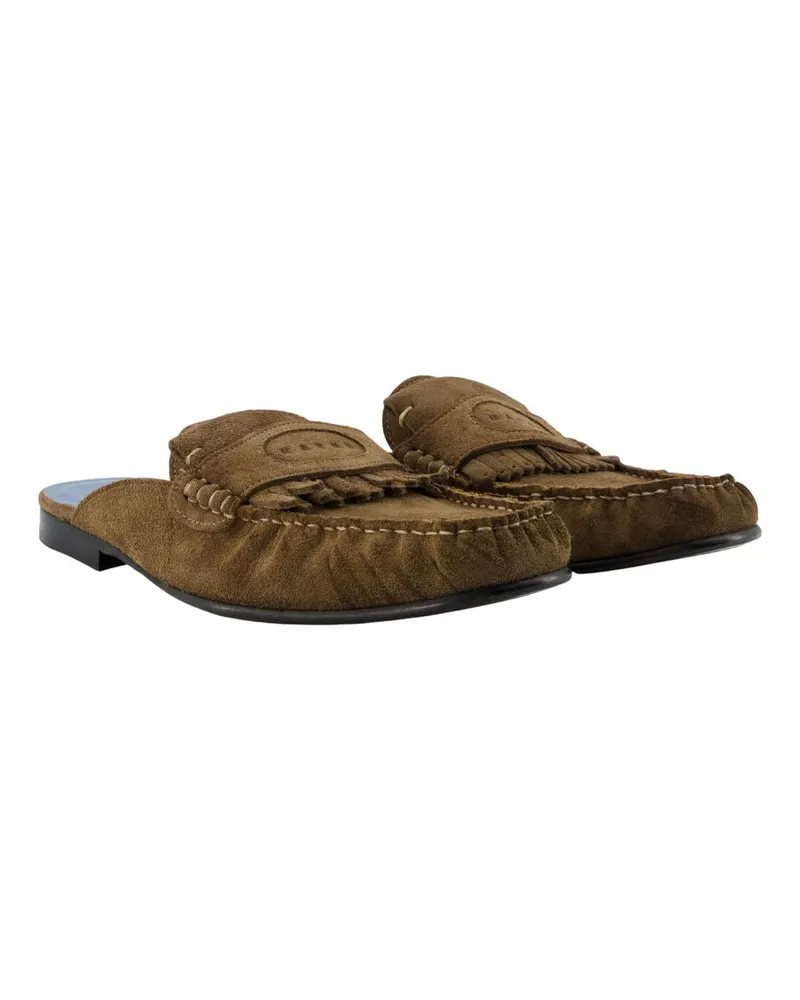 Marni Men's Sabots -  Leather Brown Goatskin Shoes Flat-Shoes Brown