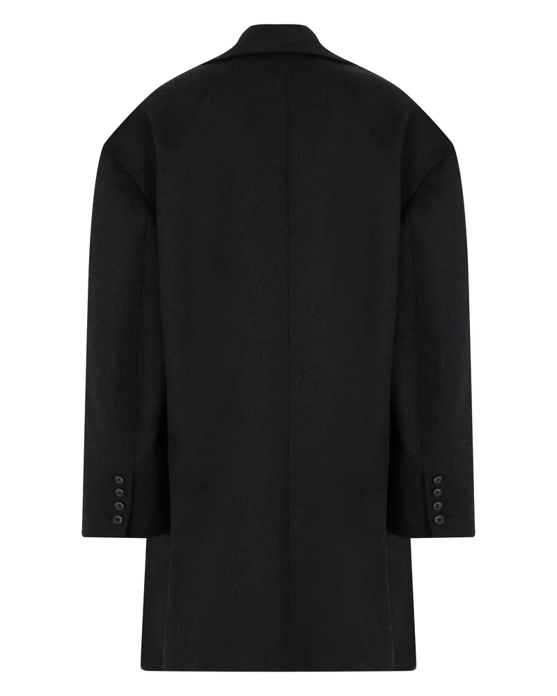 THE MANNEI Women's Wool Coat Wide Silhouette Black Black