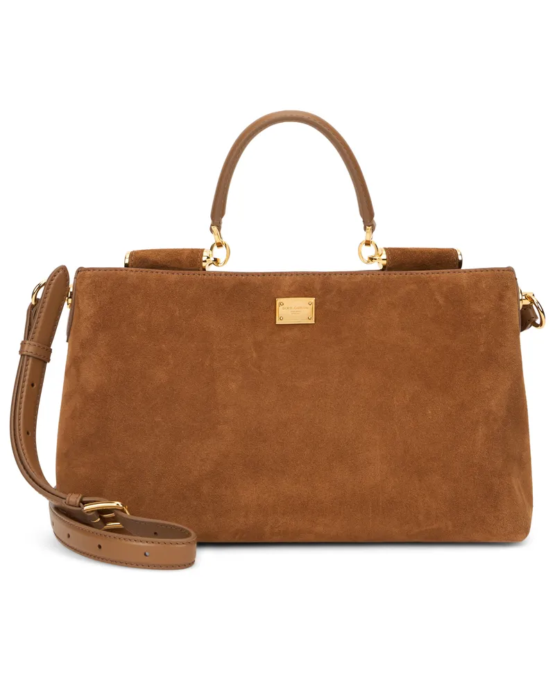 Dolce & Gabbana Women's Leather Handbag Camel-Caramel Calfskin Handbags Camel/caramel Hand Bags Brown