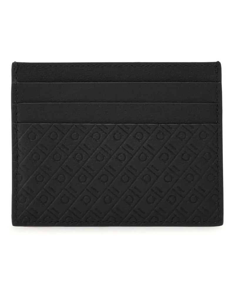Ferragamo Logo-Embossed Leather Card Case — Black Black