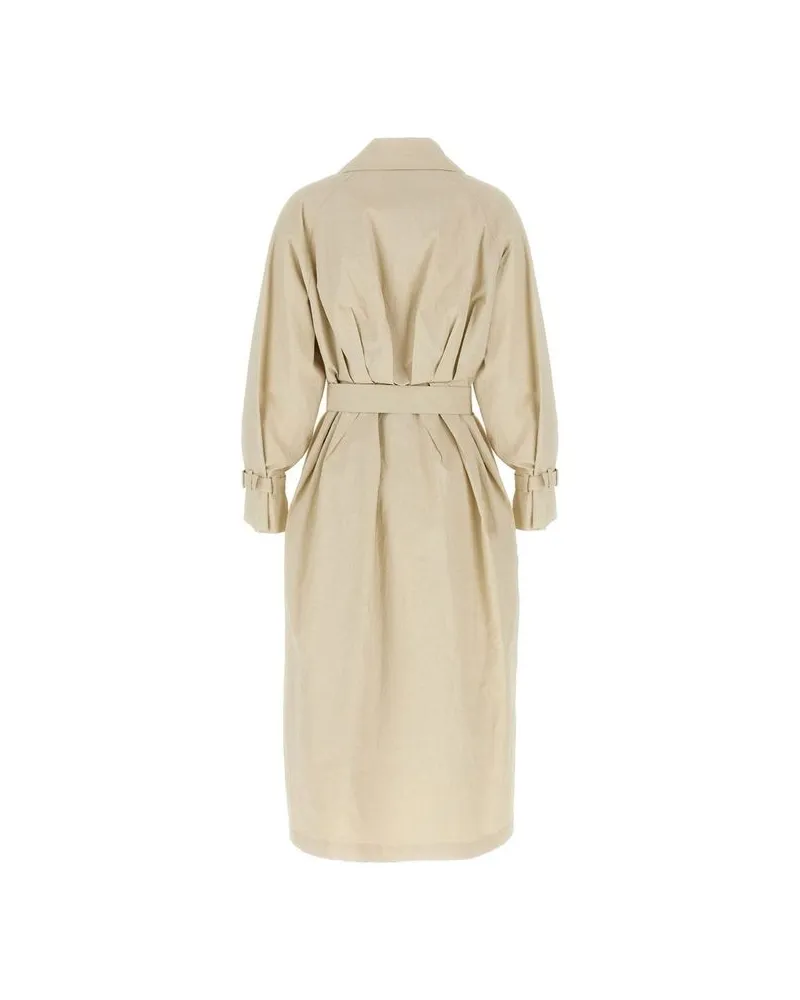 Max Mara Women's Beige Cotton Coat Clothing Beige