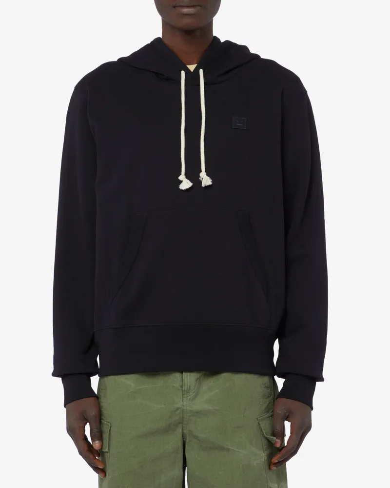 Acne Studios Men Fairah Face Logo Hoodie Black Clothing > Knitwear Black
