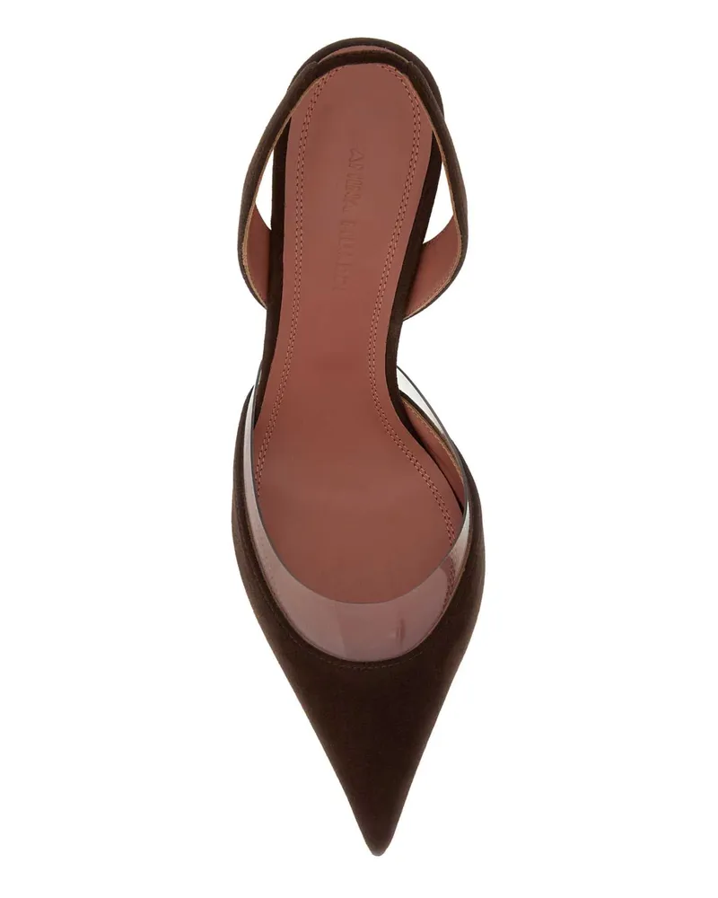 Amina Muaddi Coftra Slingback Heel — Brown Brown
