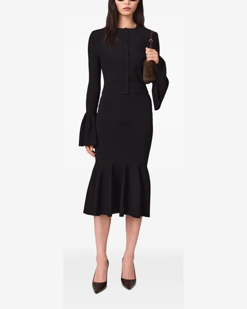 Stella McCartney Viscose Knit Flared Skirt — Black Black