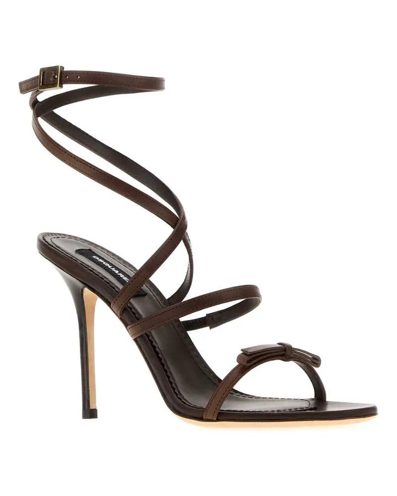 Dsquared2 Women's Chocolate Leather Sandals Brown Sandali Brown
