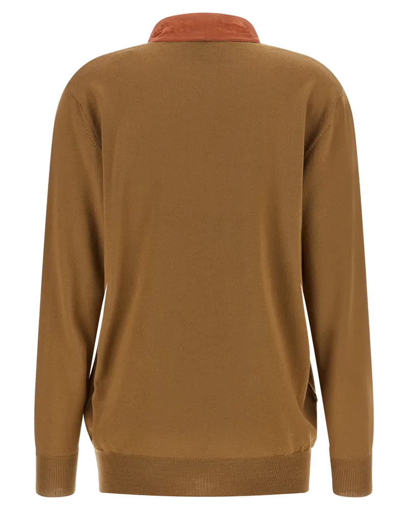 Valentino Garavani Cashmere with Lavallière Ribbon Sweater — Brown Brown