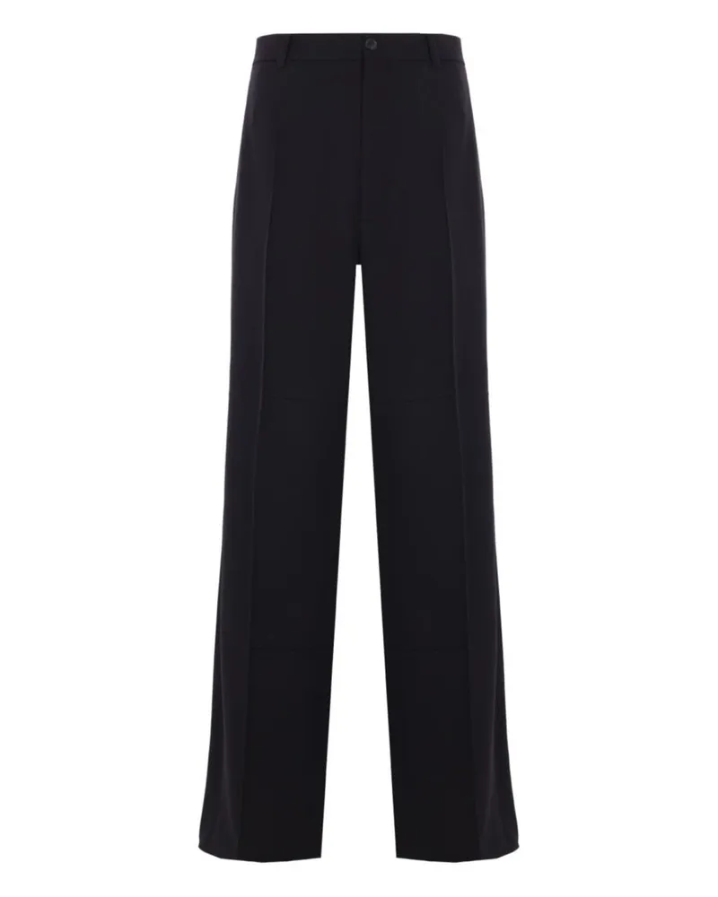 Balenciaga Wool-Blend Tailored Trousers — Black Black
