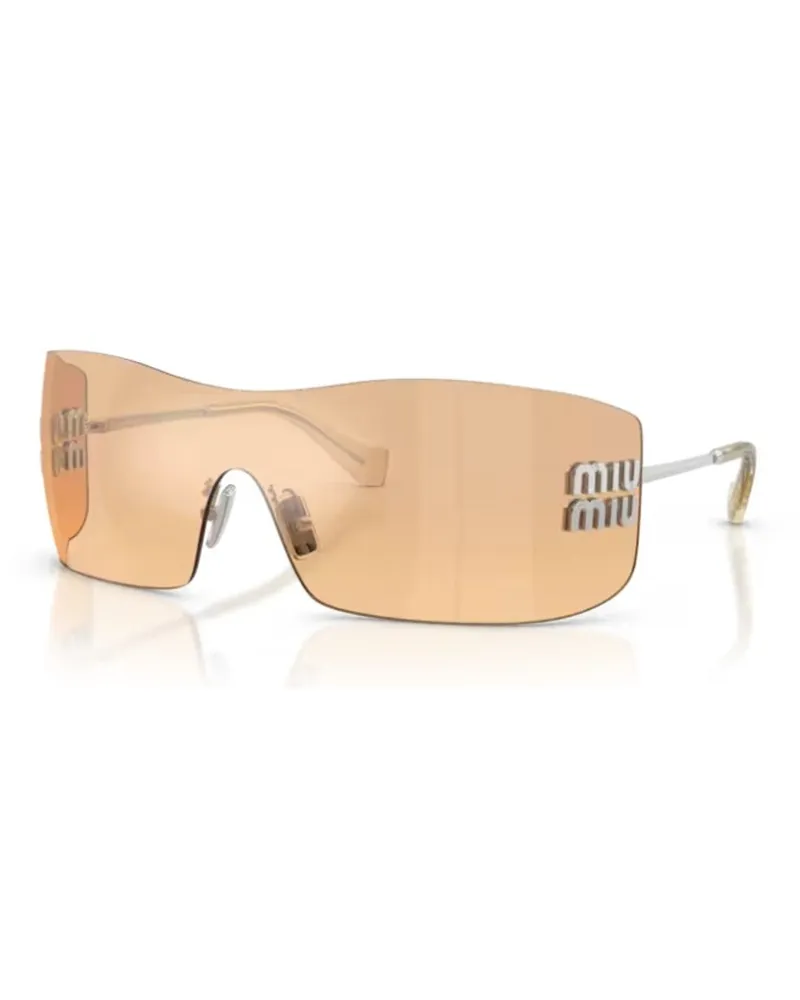 Miu Miu MUB53S Frameless Rectangle Sunglasses — Beige Beige