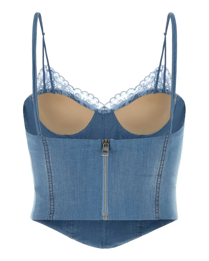 Ermanno Scervino Women's Denim Bodice Blu Exterior: Cotton Maglie Blue