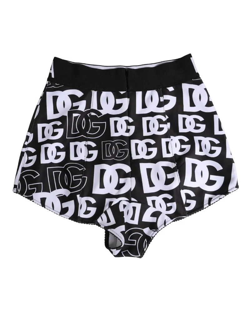 Dolce & Gabbana Women Black White Dg Logo Waistband Girdle Underwear And Elastane Polyester Clothing Black