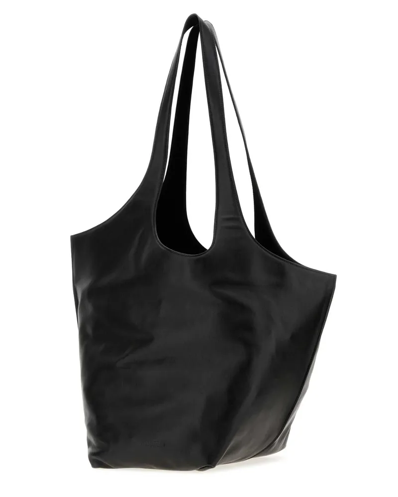 ATTICO Women's Black Leather Large La Scoop Shoulder Bag Borse A Mano Black
