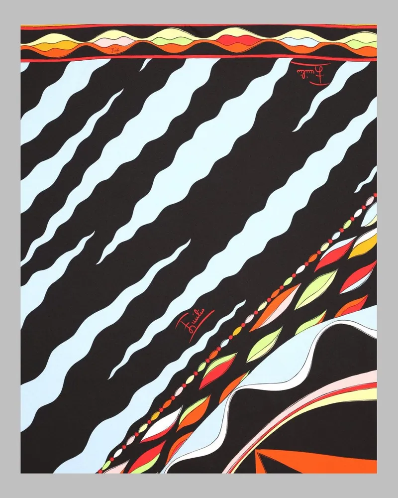 Emilio Pucci Printed Silk Scarf — Multicolor Multicolor
