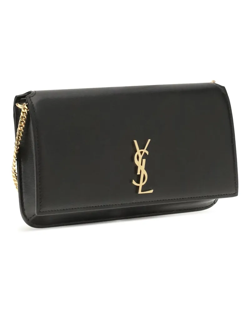 Saint Laurent Women's Cassandre Smartphone Case Nero Calf Leather Bos Taurus Shoulder Bags Black