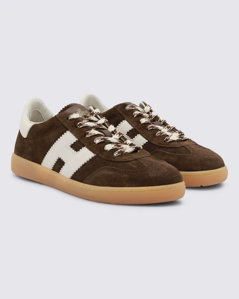 Hogan Women's Mesh & Suede Colorblock Sneakers Brown Tex Brown