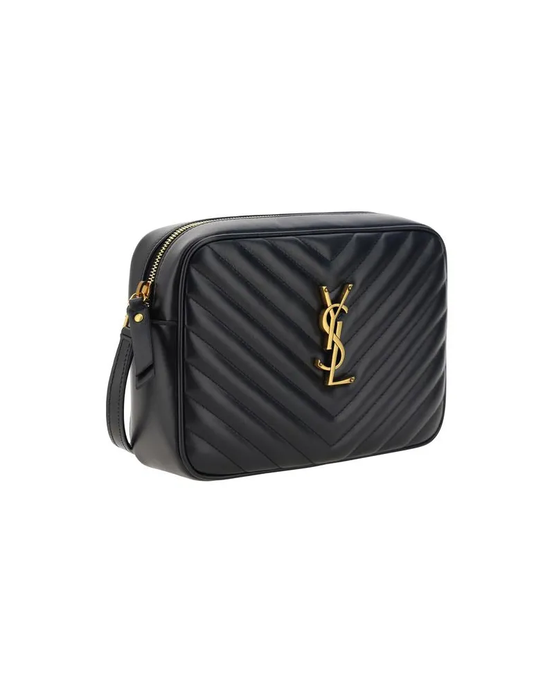 Saint Laurent Women's Black Calf Leather Bos Taurus Shoulder Bag Black