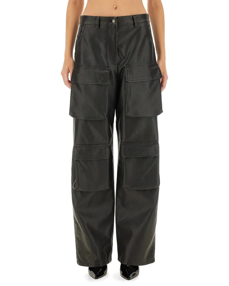 MSGM Viscose Cargo Pants — Black Black