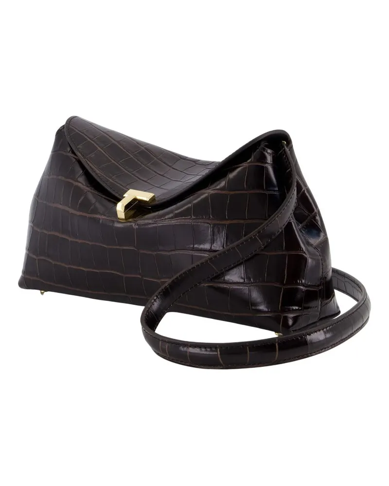 Totême Women's T-Lock Pouch -  Leather Brown Calfskin Bags Clutches Brown