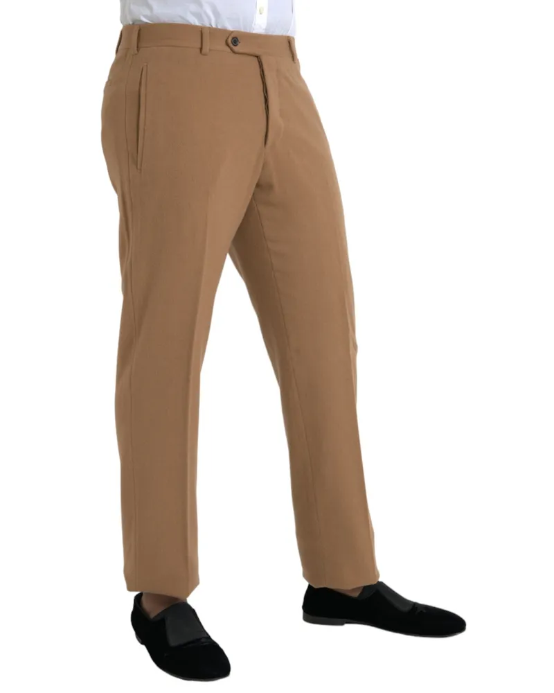 Prada Beige Cashmere Men Straight Fit Dress Pants Beige