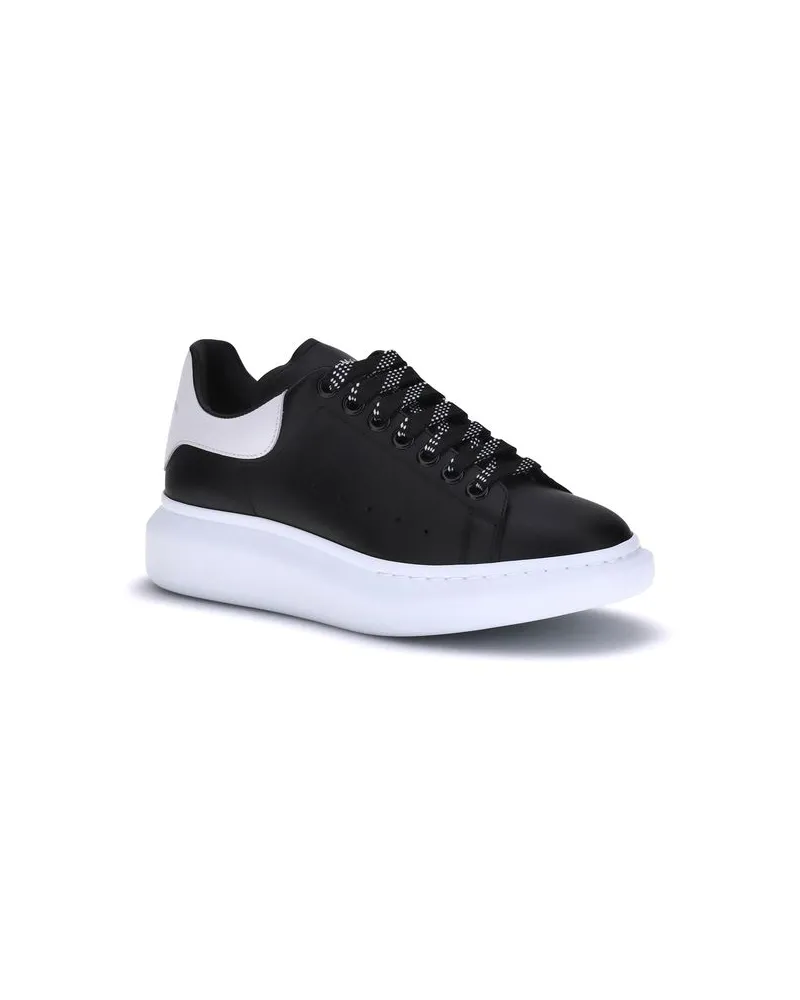 Alexander McQueen Men's Black Calf Leather Bos Taurus Platform Sneakers Black