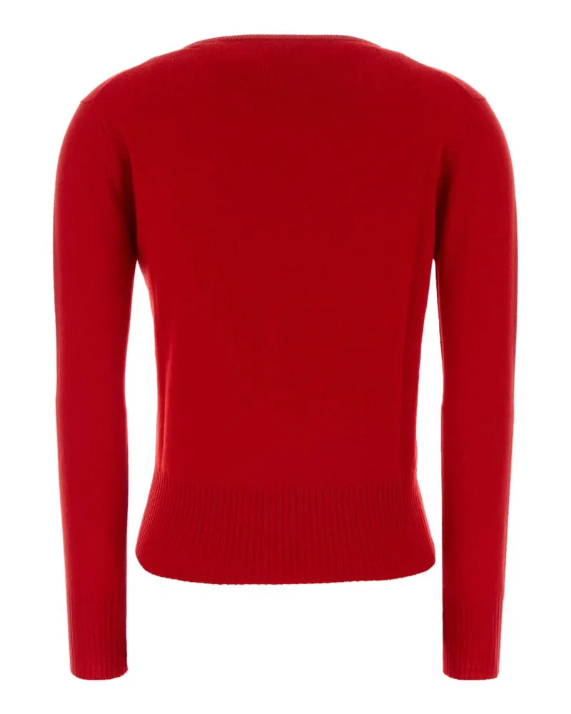 Miu Miu Women's Red Cashmere Sweater Rosso Exterior: Maglieria Red