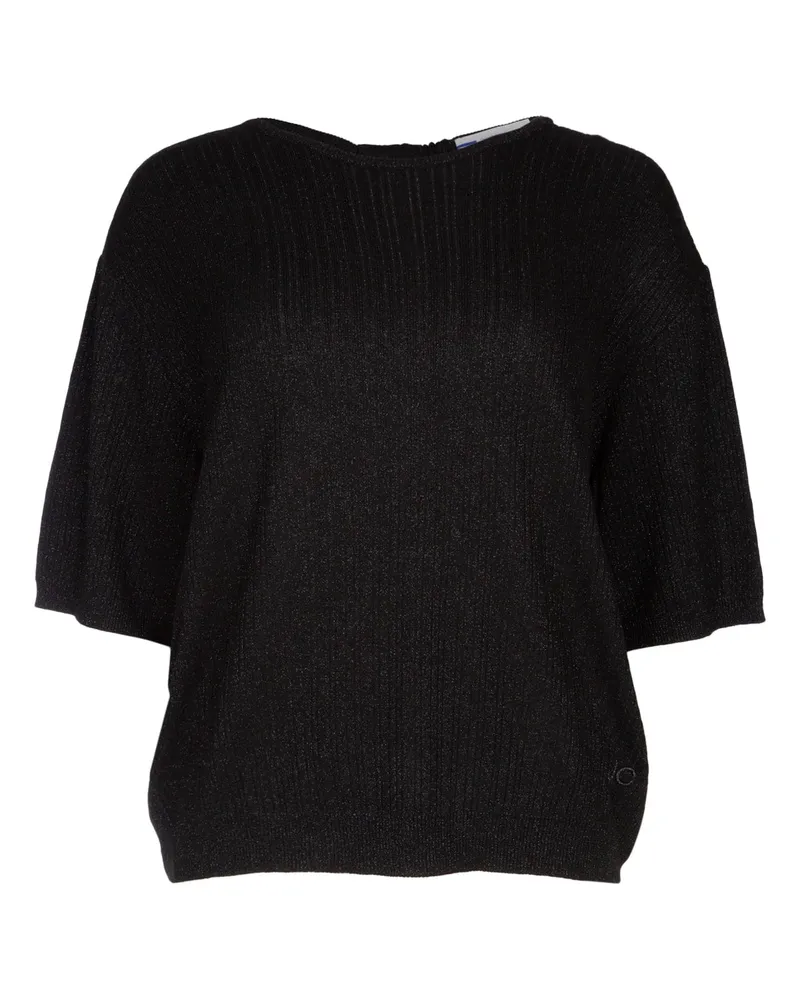 Jacob Cohën Viscose and Polyamide Ribbed Sweater — Black Black