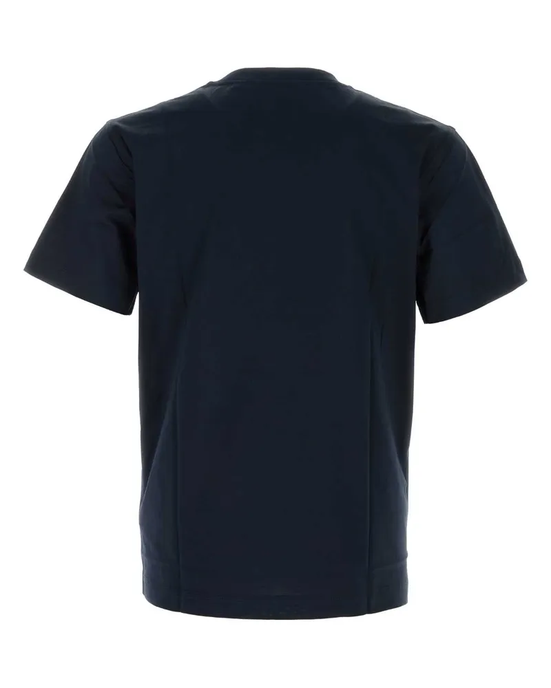 Burberry Men Navy Blue Cotton T-Shirt Exterior Navy