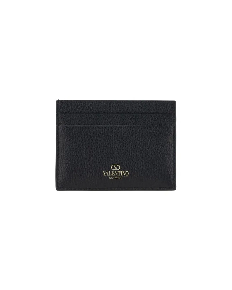 Valentino Garavani Women's Black Calf Leather Bos Taurus Wallet Black