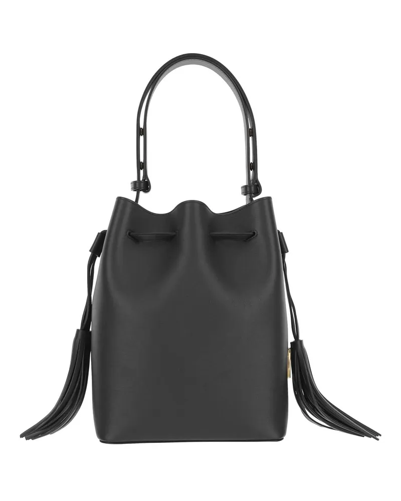 Valentino Garavani Women's V-Logo Leather Bucket Bag Black Calfskin Shoulder Black