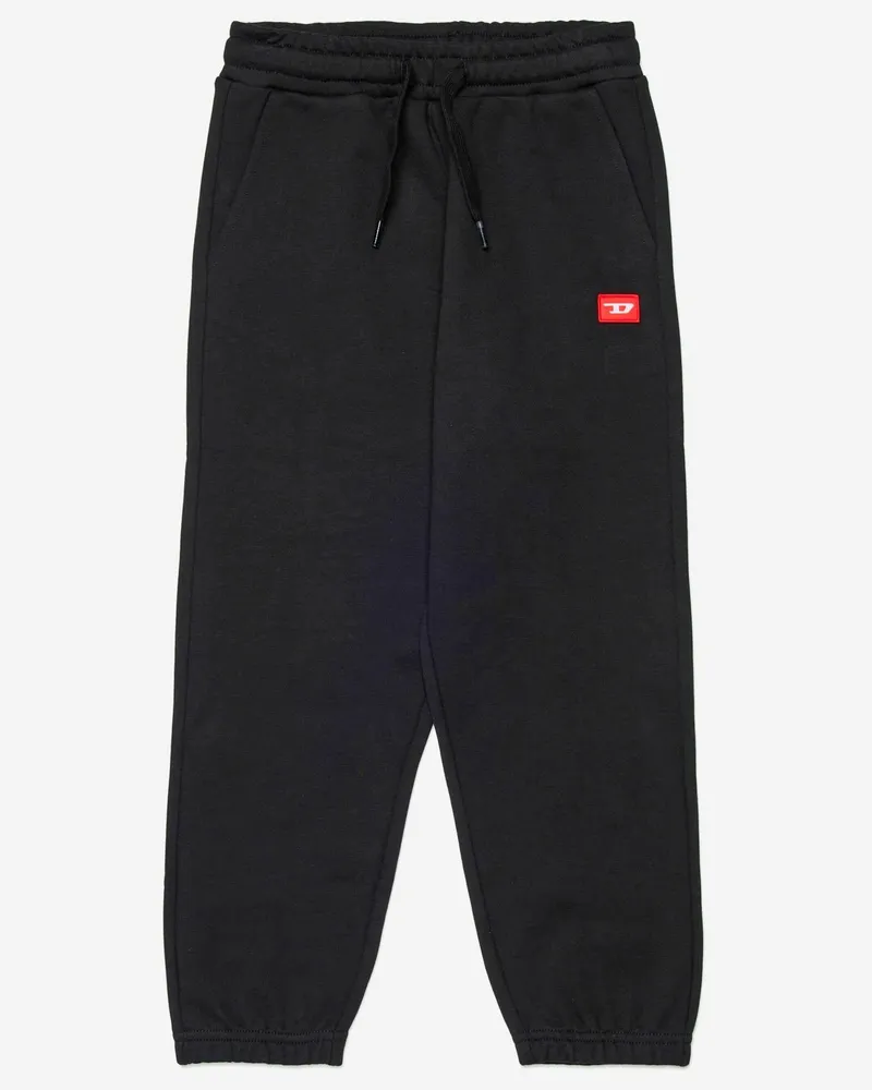 Diesel Logo-Detailed Cotton Trousers — Black Black