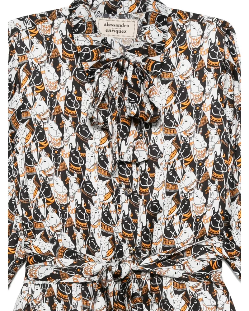 Alessandro Enriquez Graphic-Print Shirt Dress — Multicolor Multicolor