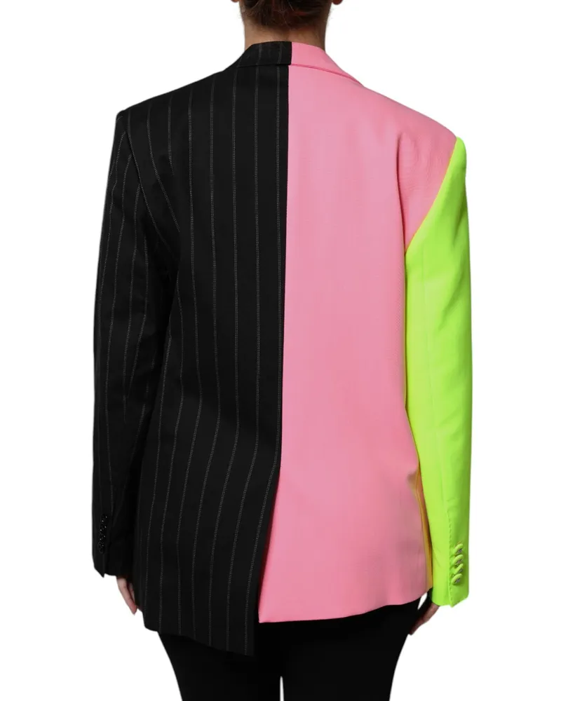 Dolce & Gabbana Women's Multicolor Patchwork Embellished Coat Jacket Clothing Multicolor