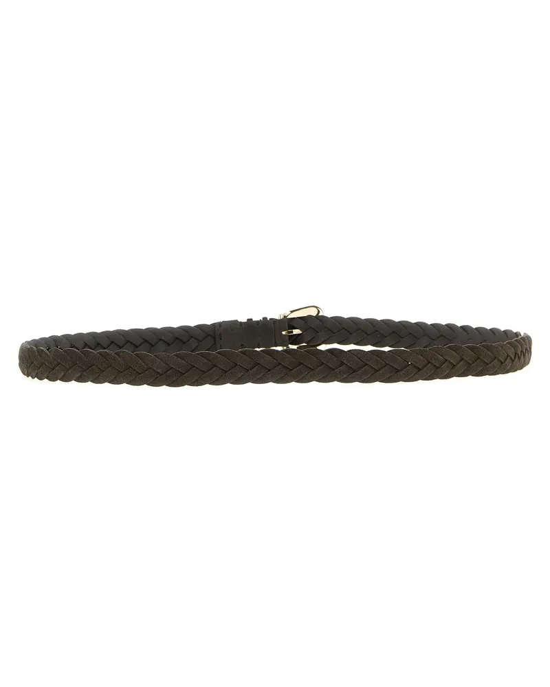 Brunello Cucinelli Men's Brown Bull Skin Belt Brown