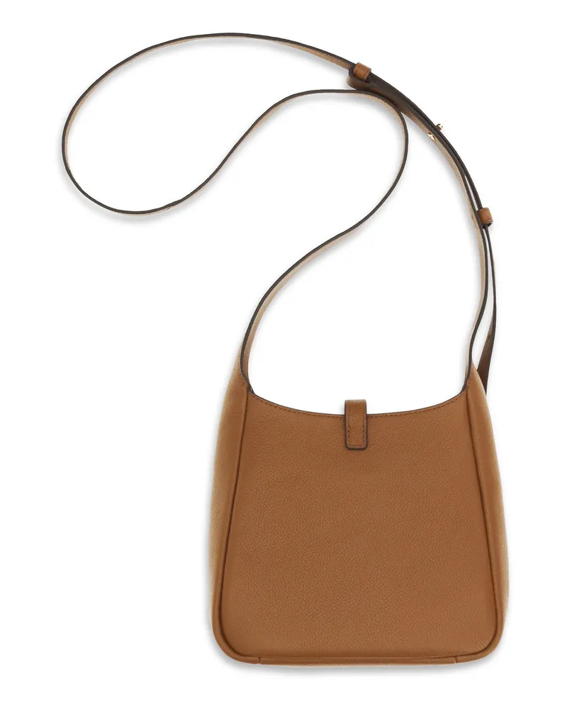 Tory Burch Women's Miller Swing Crossbody Bag Aged Tan Calf Leather Bos Taurus Shoulder Brown