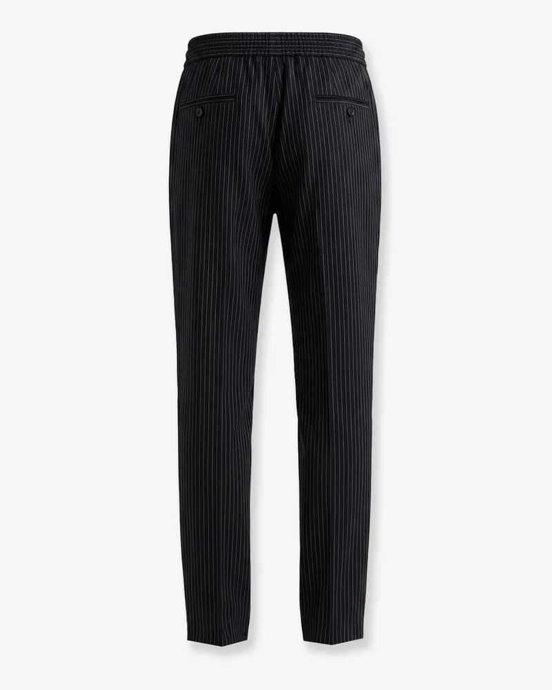 Dolce & Gabbana Men's Jogging Trousers Pinstriped Wool Blue Virgin Navy
