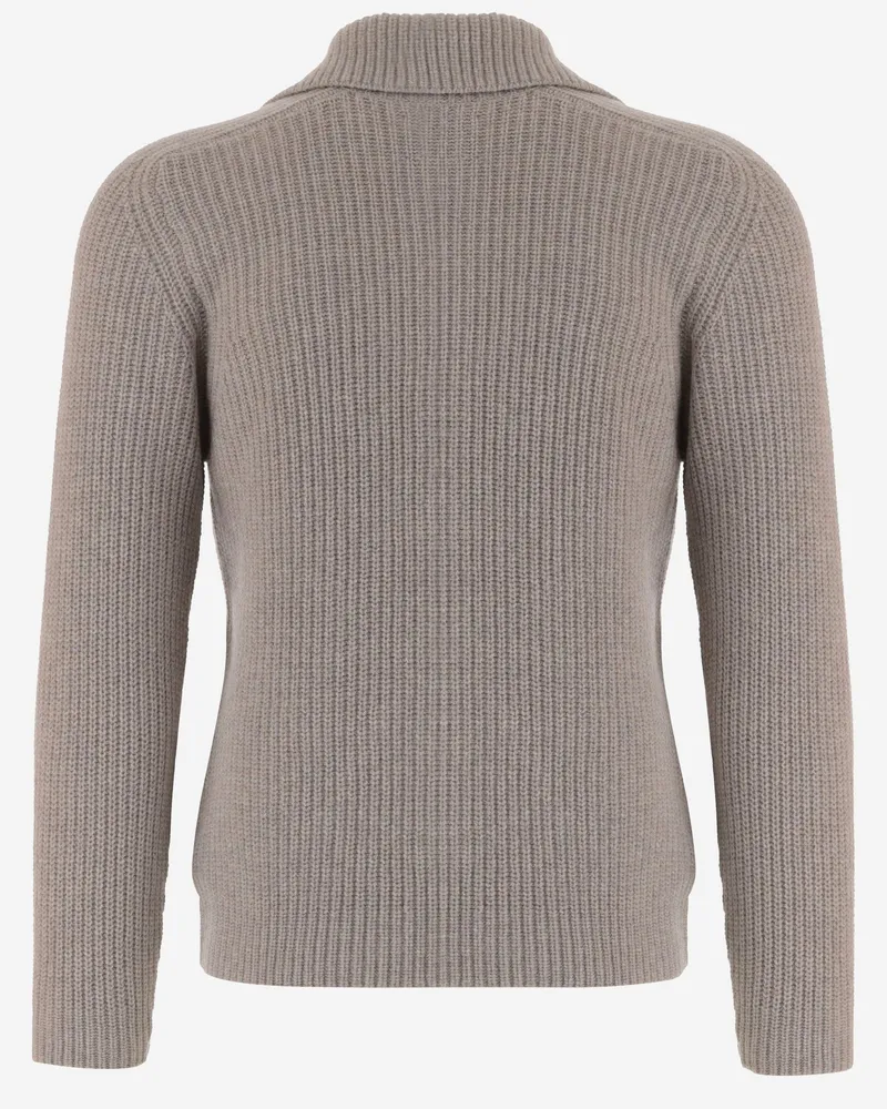 Tagliatore Men's Wool Sweater Taupe Virgin Taupe