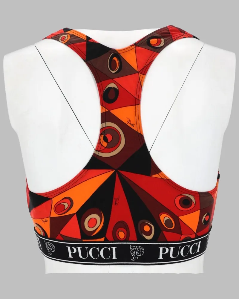 Emilio Pucci Printed Elastane Bra Top — Orange Orange