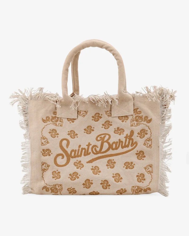 MC2 Saint Barth Women's Vanity Handbag Cotton Beige Handbags Hand Bags Beige
