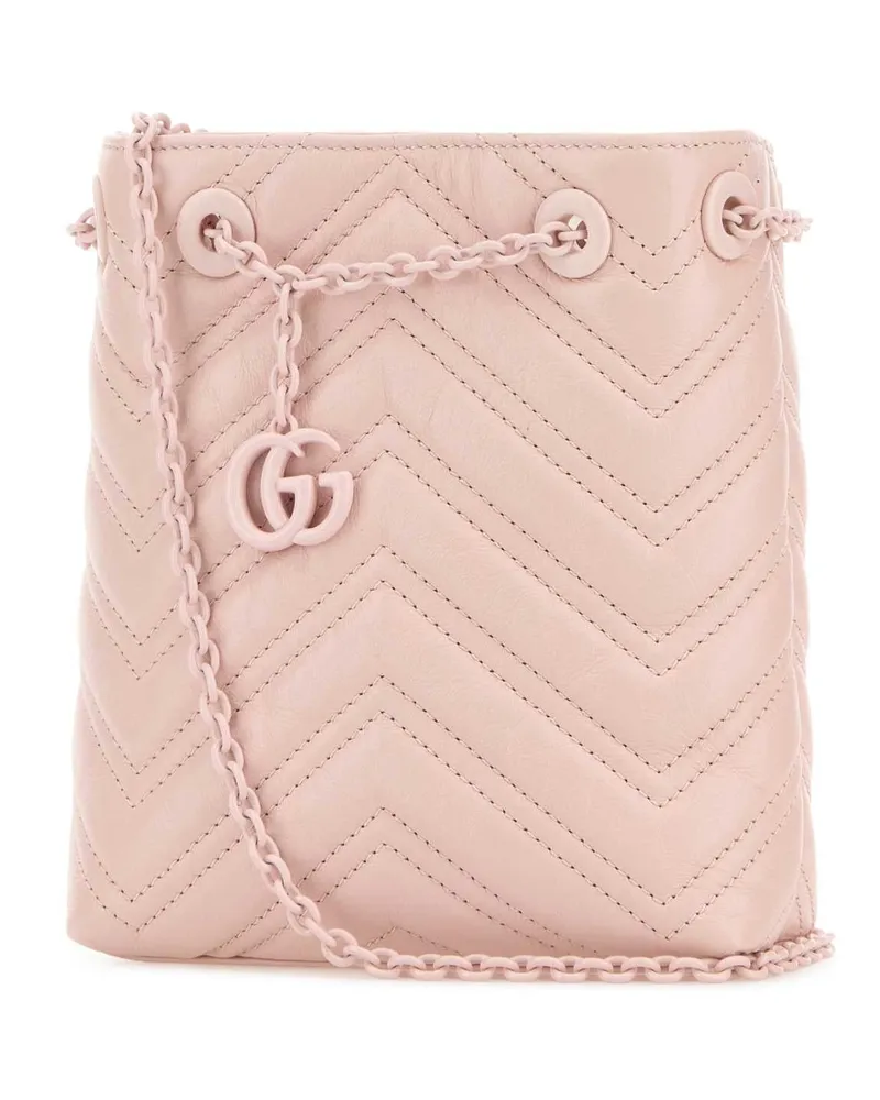 Gucci Women's Pink Leather Micro Gg Marmont Bucket Bag Ladypinladpladp Borse A Secchiello Pink