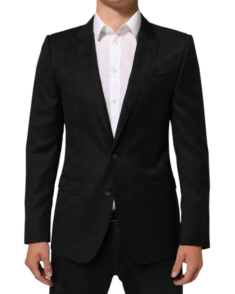 Dolce & Gabbana Men's Black Martini 2 Buttons Suit Jacket Blazer Black