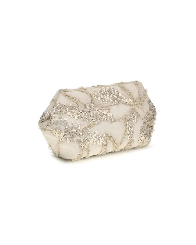 Brunello Cucinelli Women's Beige Silk Clutch Bag Beige