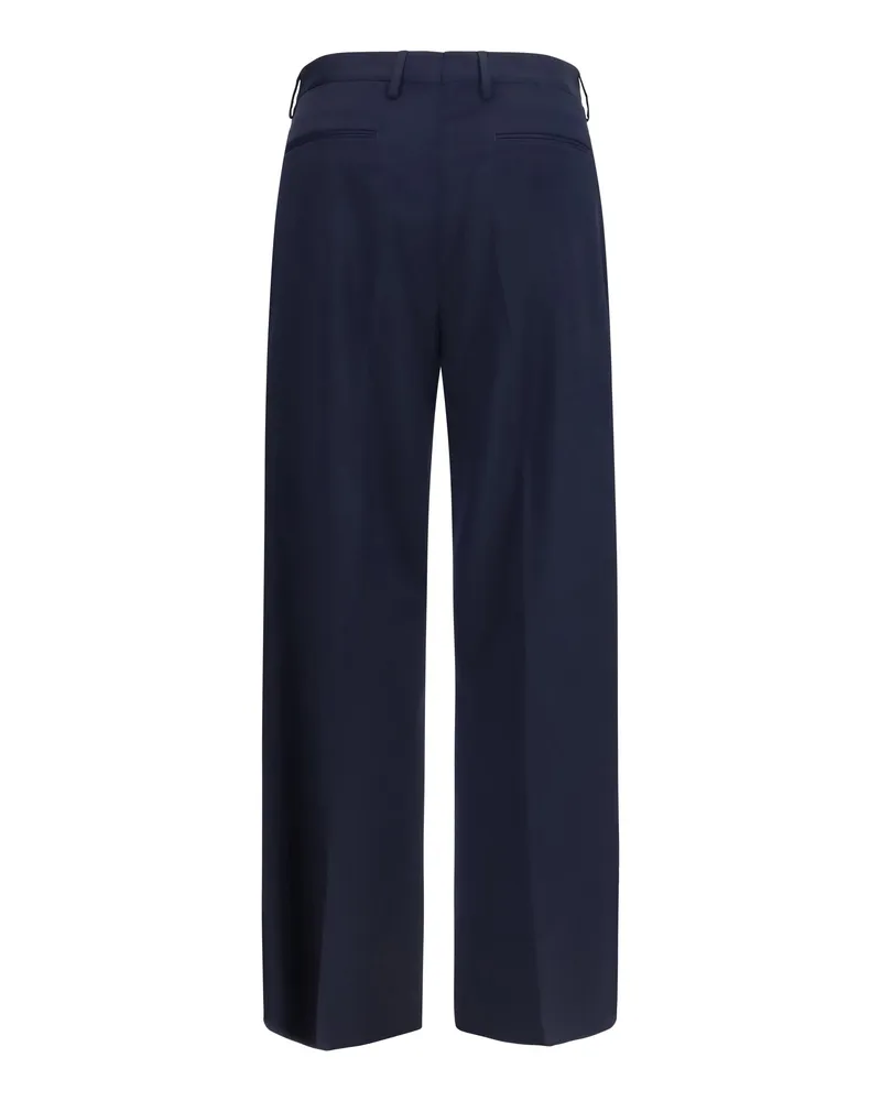 Vivienne Westwood Men's Wide-Leg Rafael Virgin Wool Pants Navy Trousers Navy